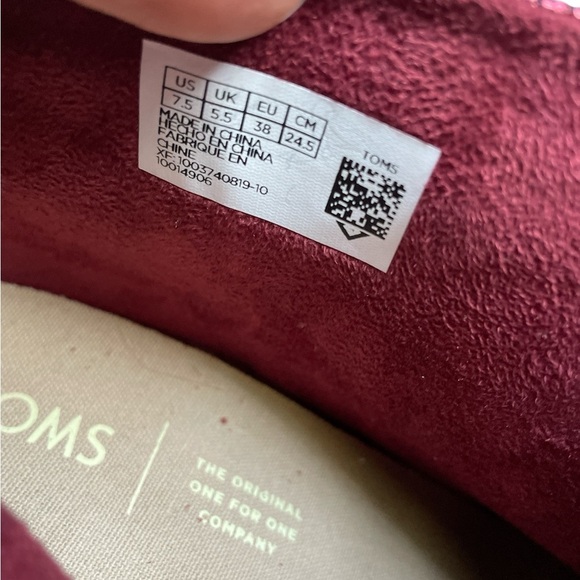 NWT TOMS Loren Burgundy Suede/Textile Snake Ankle Booties, Size 7.5 - Picture 6 of 7